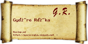 Györe Réka névjegykártya
